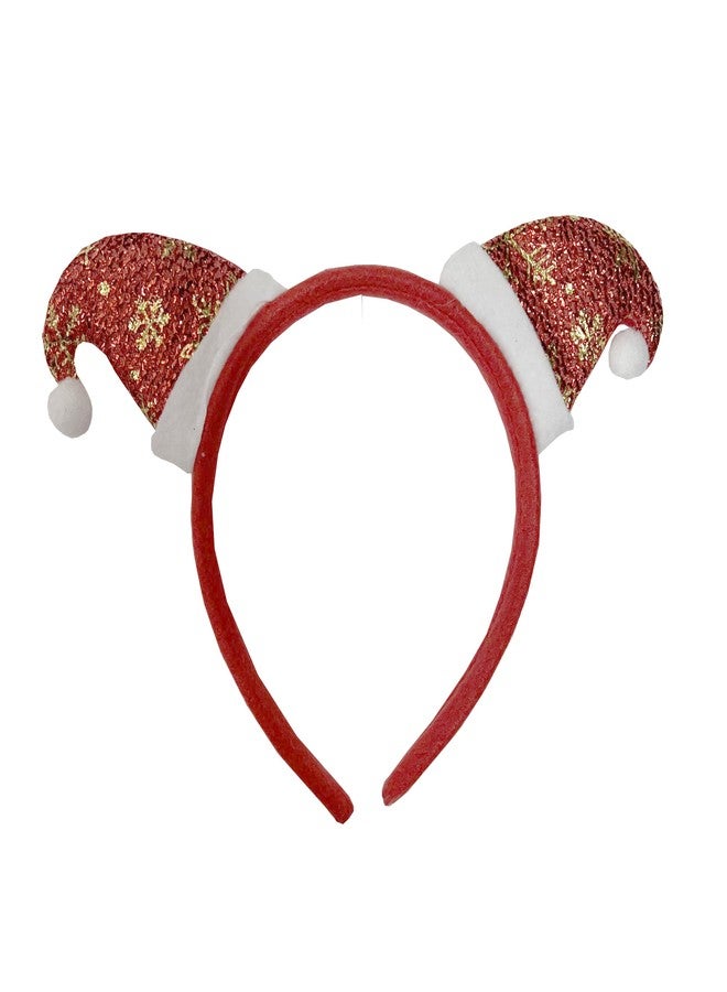 INFISPACE Sequin Double Mini Santa Hat Headband, Dress Up Photo Booth Accessories for Christmas Party for Adults & Kids (2) - Image 1